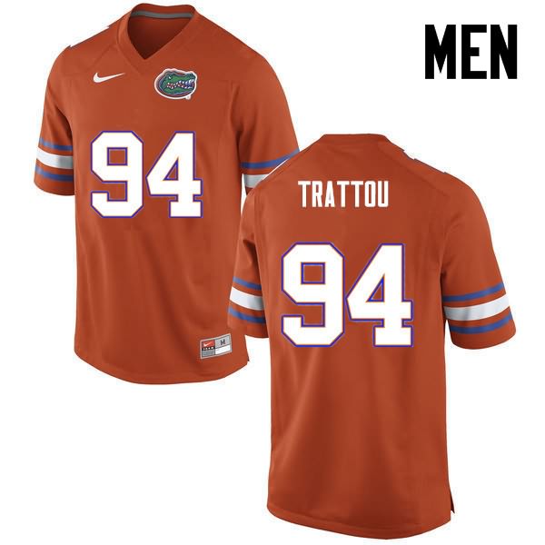 Men's NCAA Florida Gators Justin Trattou #94 Stitched Authentic Nike Orange College Football Jersey NRN3665EG